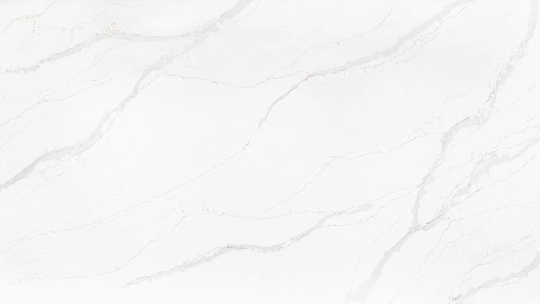 Catalog image for CALACATTA SUPREMA LX HAUSYS BRUSHED QUARTZ 2CM JUMBO LL 130X63*