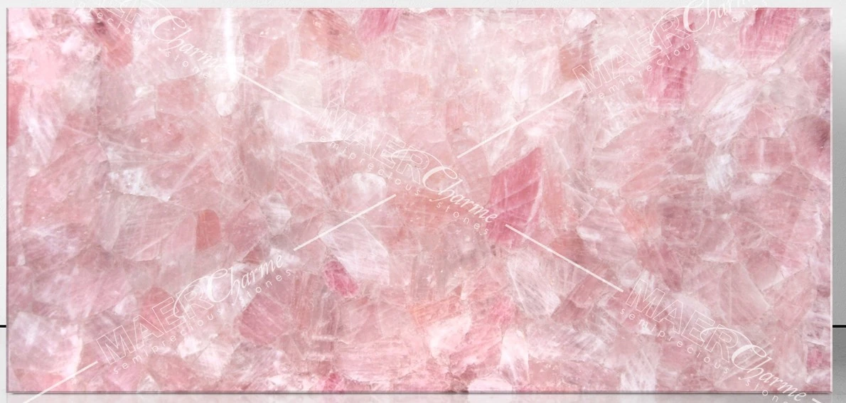 SEMI-PRECIOUS MAER CHARM QUARTZ PINK MEDIUM 2CM POLISHED — supplier catalog image