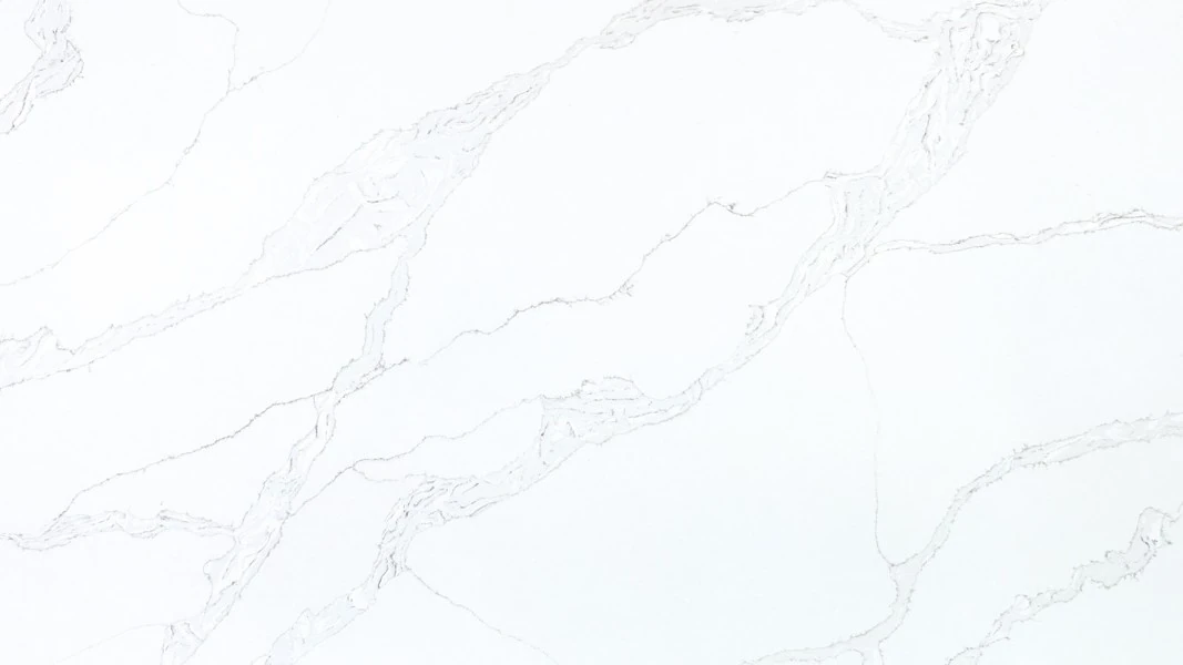 Catalog image for CALACATTA GRANDE LX HAUSYS POLISHED QUARTZ 2CM JUMBO LL 130X63