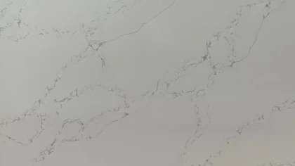 Catalog image for CALACATTA CREEK POLISHED ME QUARTZ 2CM 128X64