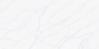 Catalog image for CALACATTA AZULEJO LX HAUSYS POLISHED QUARTZ 2CM JUMBO LL 126X63