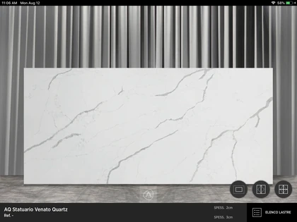 ANTOLINI QUARTZ STATUARIO VENATO 3CM JUMBO 126X63 — supplier catalog image