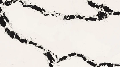 5118 Calacatta Scoria countertop material shown in a dealer photograph