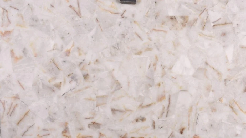 Catalog image for CRYSTAL WHITE GOLD PRECIOUS STONE MOSAIC MIX SHAPE POLISHED QUARTZITE 2CM