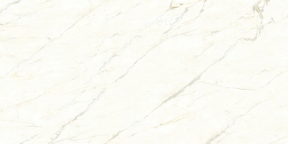 Calacatta Oro Magnifica porcelain catalog swatch for a bookmatched pair