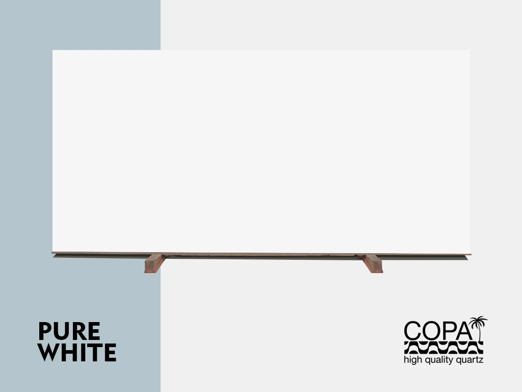 COPA QUARTZ PURE WHITE 3CM JUMBO 130X65 — supplier catalog image