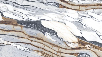 Catalog image for CALACATTA PICASSO POLISHED PORCELAIN 12MM B 128X64