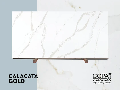 COPA SURFACES CALACATA GOLD 2CM JUMBO 130X65 BM — supplier catalog image