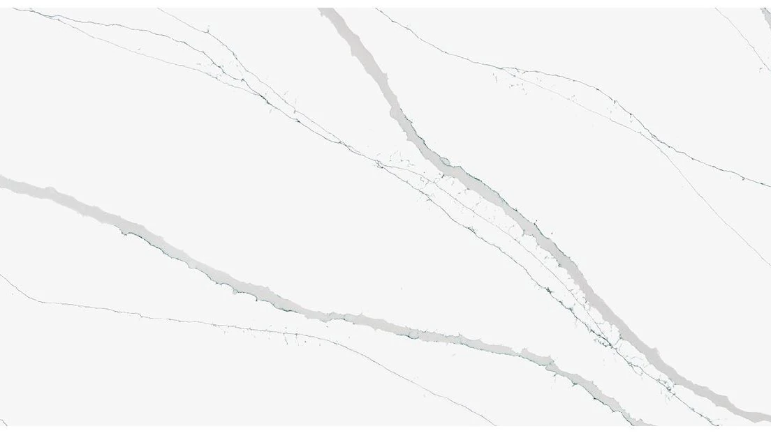 Catalog image for CALACATTA VERDE LX HAUSYS POLISHED QUARTZ 2CM JUMBO LL 130X63