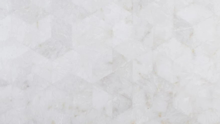Catalog image for CRYSTAL WHITE PRECIOUS STONE MOSAIC DIAMONDS POLISHED QUARTZITE 2CM