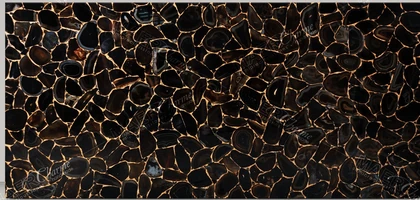 SEMI-PRECIOUS MAER CHARM OBSIDIAN BLACK WITH GOLD 2CM POLISHED — supplier catalog image