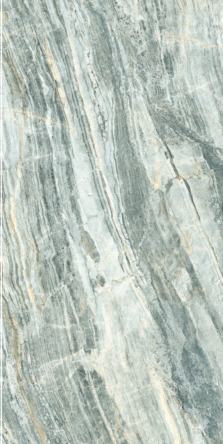 Grigio Trambisera Magnifica porcelain catalog swatch for a bookmatched pair