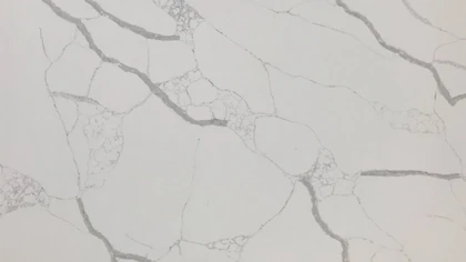 Catalog image for CALACATTA LASA POLISHED N ME QUARTZ 3CM JUMBO A 126X63