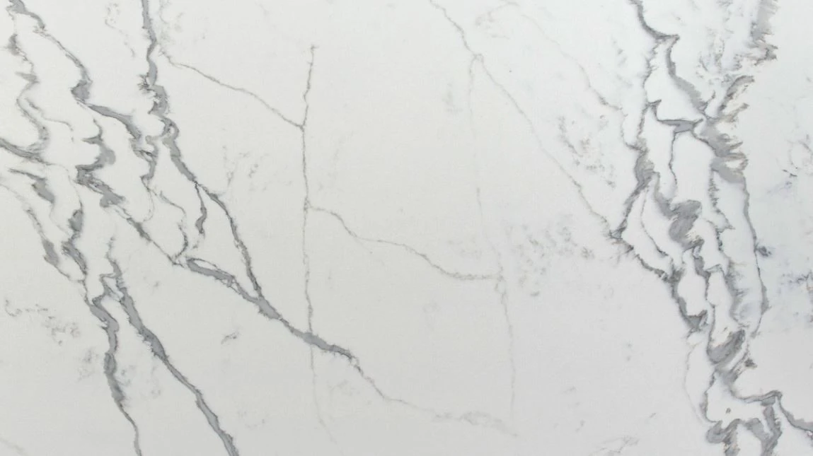 Catalog image for BIANCO STATURIO POLISHED ME QUARTZ 2CM STD A 120X63