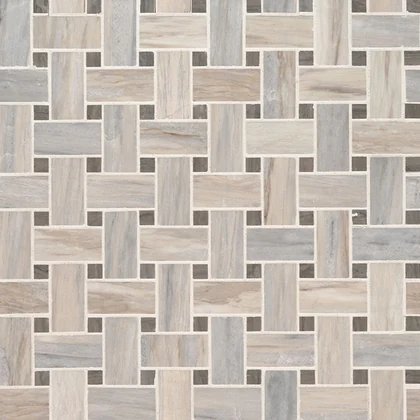 Angora Polished Basketweave Tile product sample