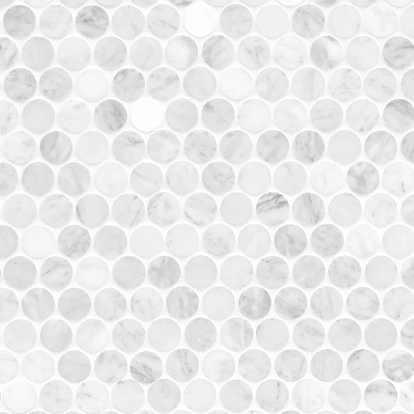 Carrara White Round Pattern Honed product sample