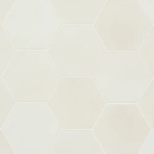 White 4" x 5" hexagon — matte product sample