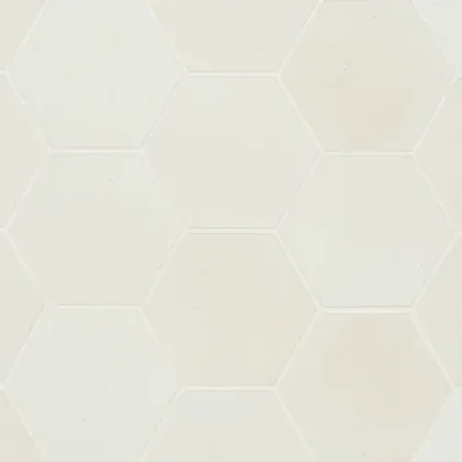 White 4" x 5" hexagon — matte product sample