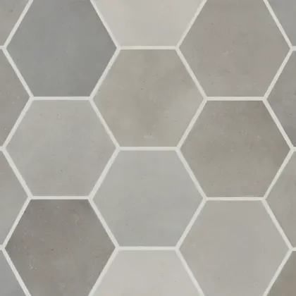 Greige 4" x 5" hexagon — matte product sample