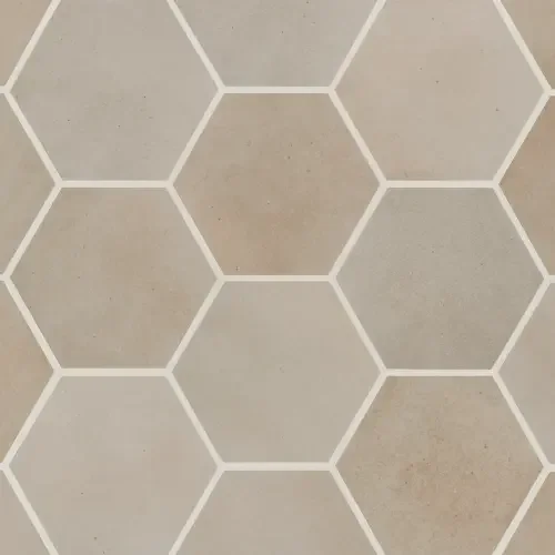 Taupe 4" x 5" hexagon — matte product sample