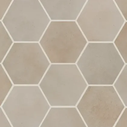 Taupe 4" x 5" hexagon — matte product sample
