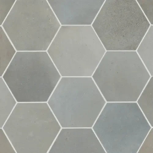 Blue 4" x 5" hexagon — matte product sample