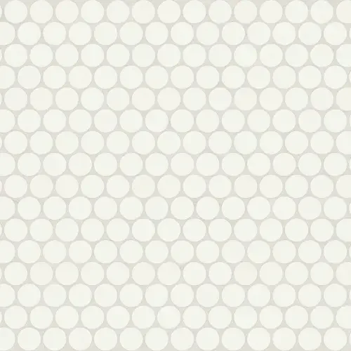 Pearl White · 3/4-inch penny round mosaic product sample