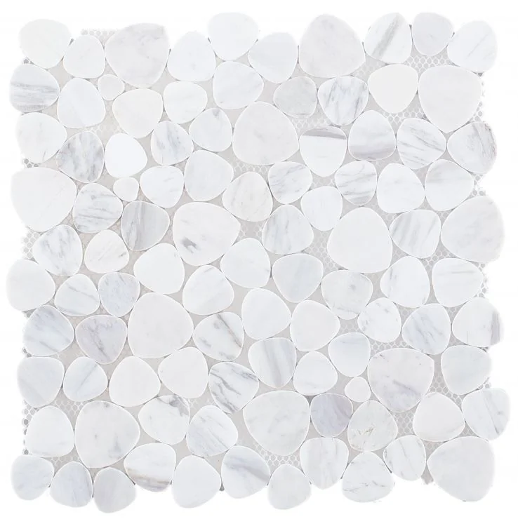 White · polished stone mosaic product sample