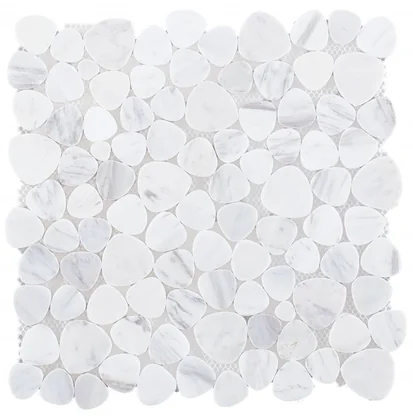 White · polished stone mosaic product sample