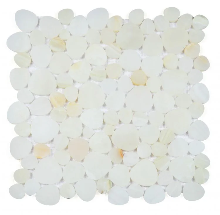 Onyx White · honed stone mosaic product sample