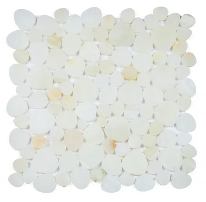 Onyx White · honed stone mosaic product sample