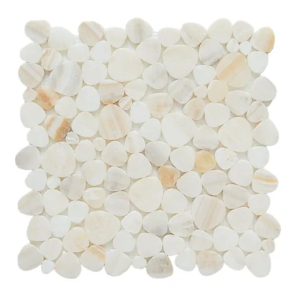 Onyx Ivory · honed stone mosaic product sample