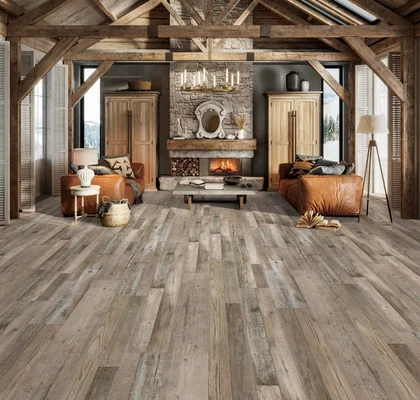 DRIFTWOOD · Glenn Manor rigid core vinyl — product room photograph