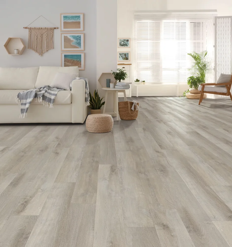 EARL GREY · Glenn Manor rigid core vinyl — product room photograph