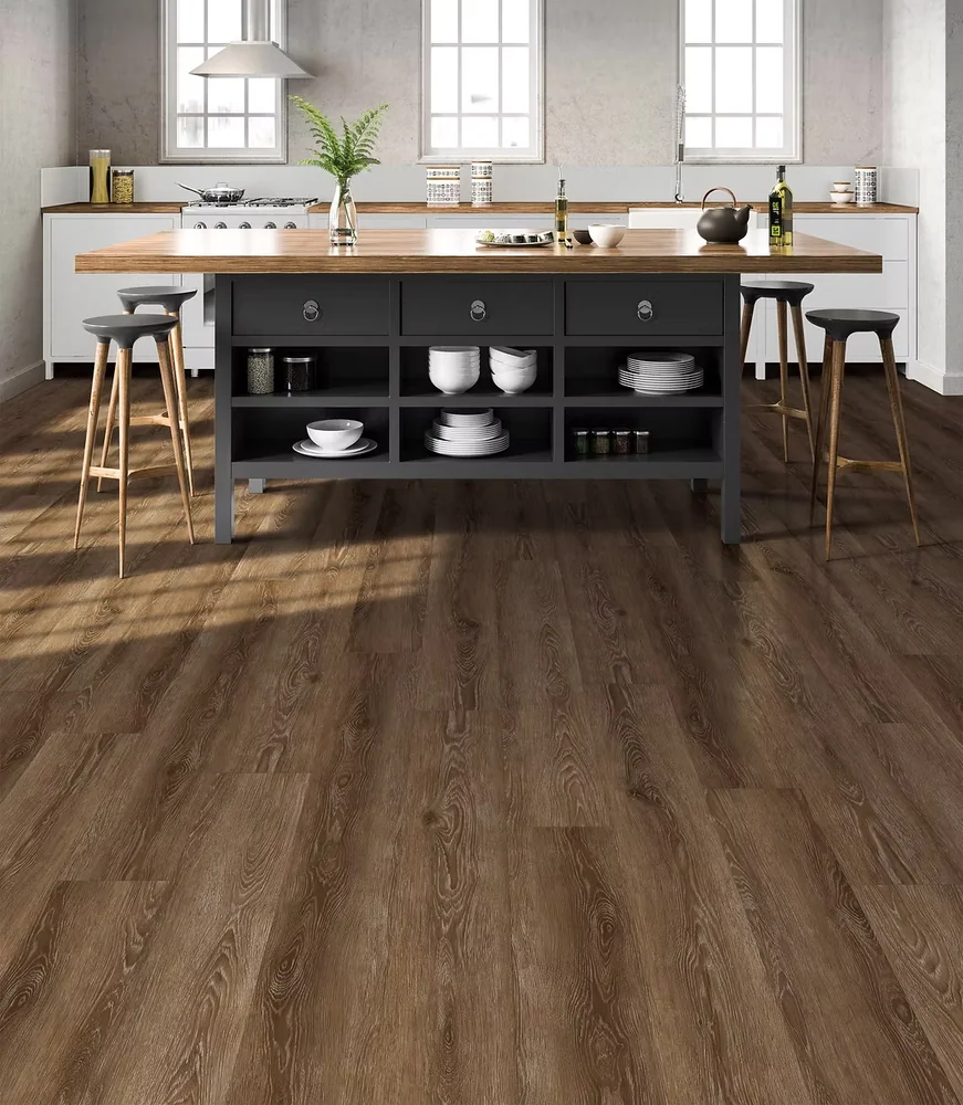 SEPIA · Royal Oaks rigid core vinyl — product room photograph