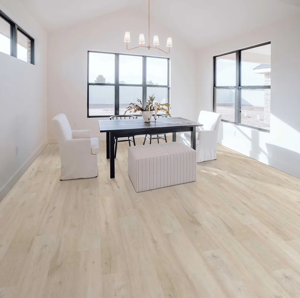 FLORA · Infinity glue-down vinyl — product room photograph