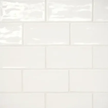 Pearl White · 2.5" x 5" wall tile product sample