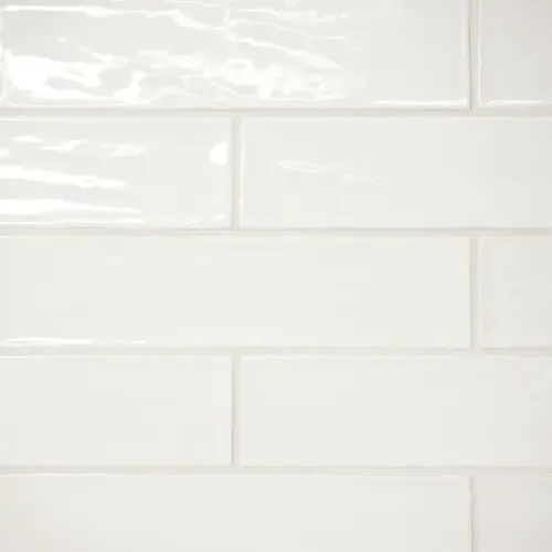 Pearl White · 2.5" x 10" wall tile product sample