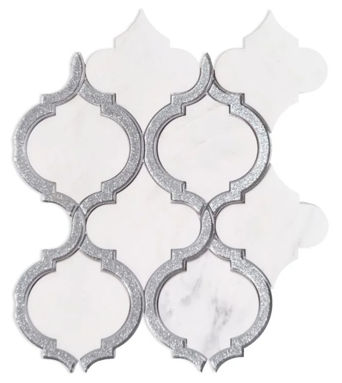 Alice Silver White · 9.75" x 11.75" mosaic product sample