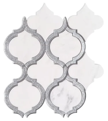 Alice Silver White · 9.75" x 11.75" mosaic product sample