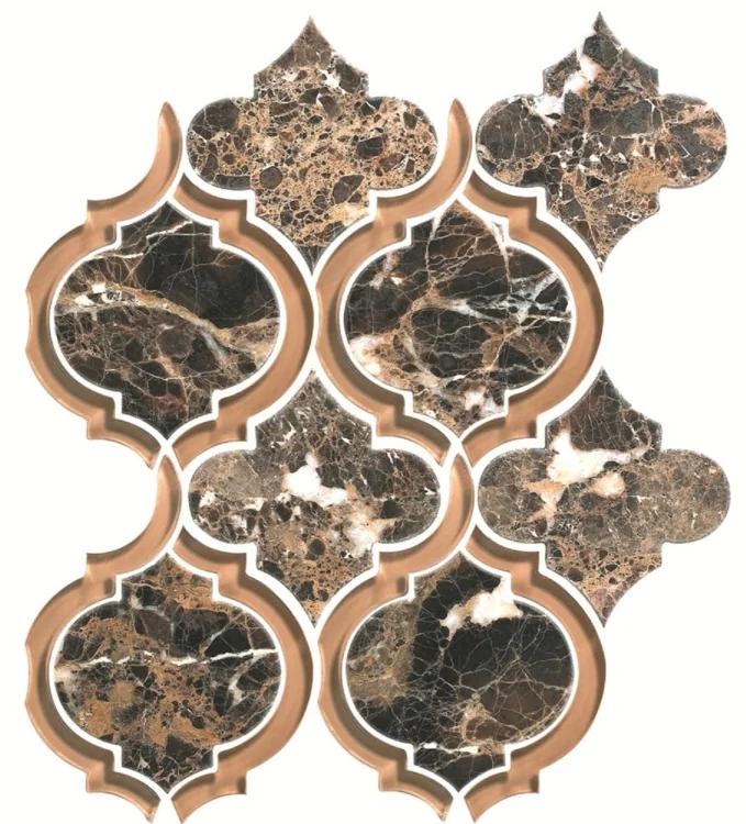 Alice Dark Emperador · 9.75" x 11.75" mosaic product sample