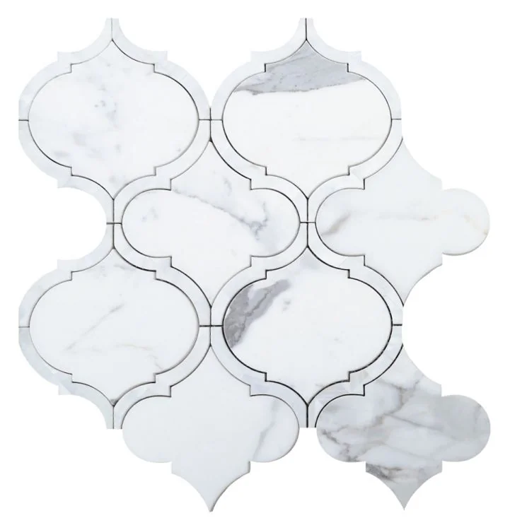 Alice Pearl Calacatta White · 11.5" x 12" mosaic product sample