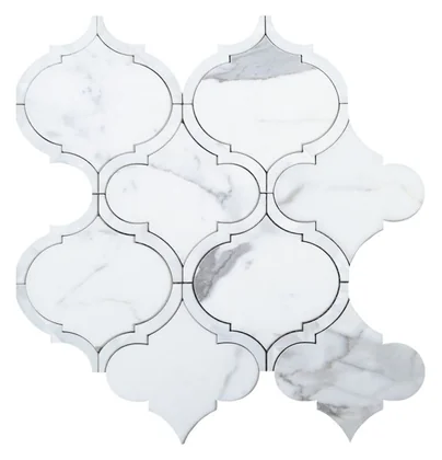Alice Pearl Calacatta White · 11.5" x 12" mosaic product sample