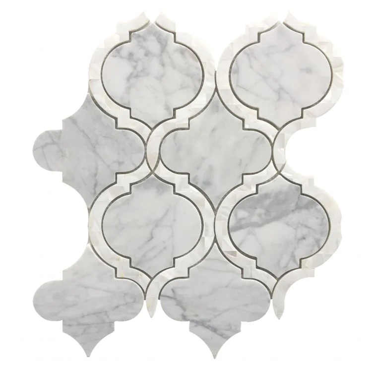Alice Pearl Statuario · 9.75" x 11.75" mosaic product sample