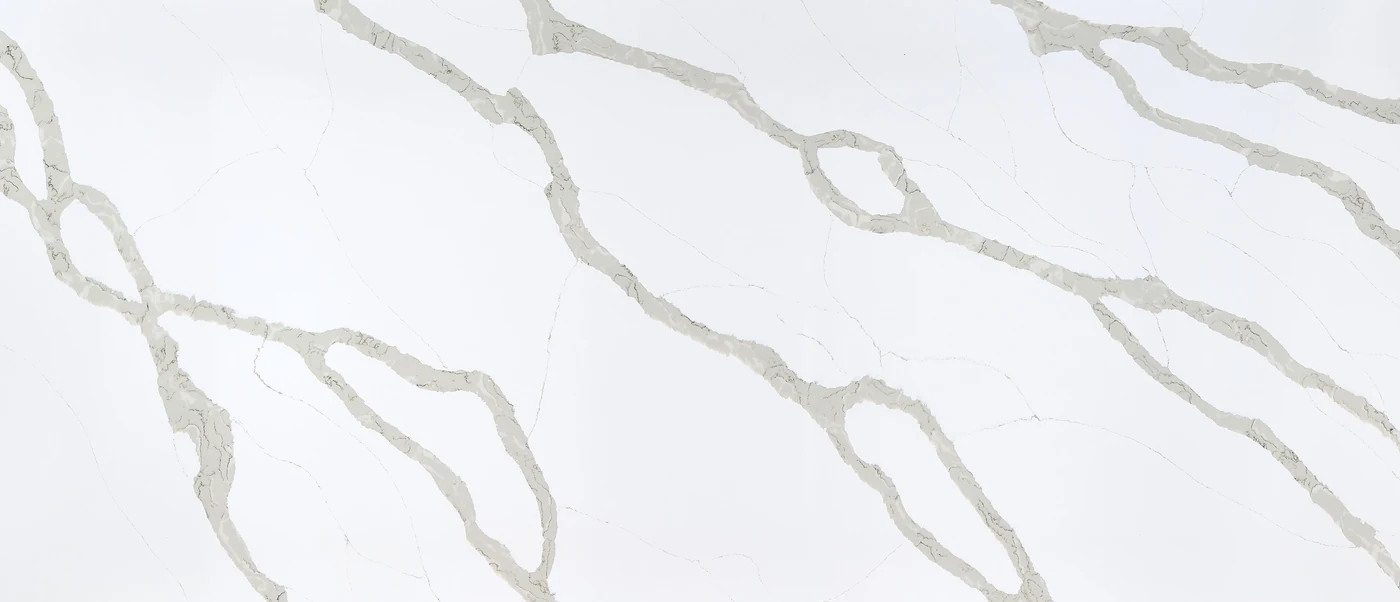 Calacatta Bali polished slab photograph; color and pattern reference