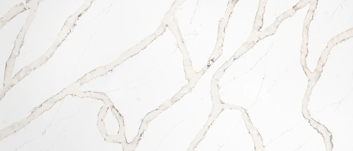 Calacatta Goa polished slab photograph; color and pattern reference