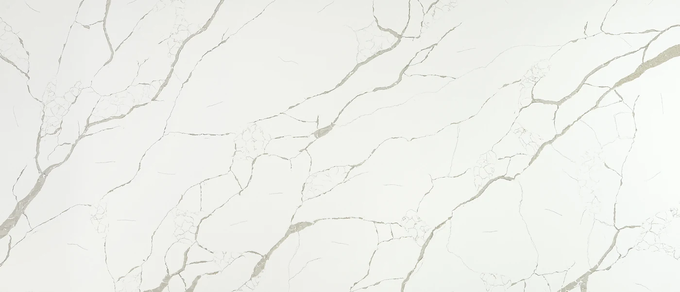 Calacatta Laza polished slab photograph; color and pattern reference