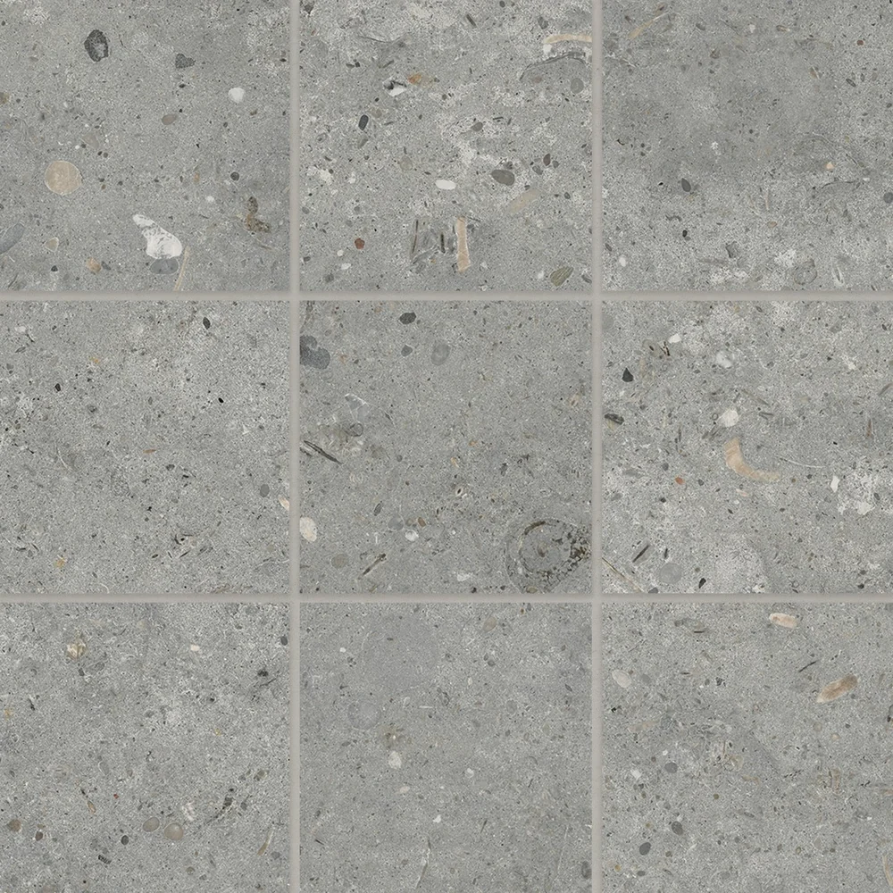 Grey matte porcelain mosaic sheet product photograph