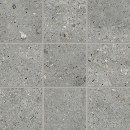 Grey matte porcelain mosaic sheet product photograph