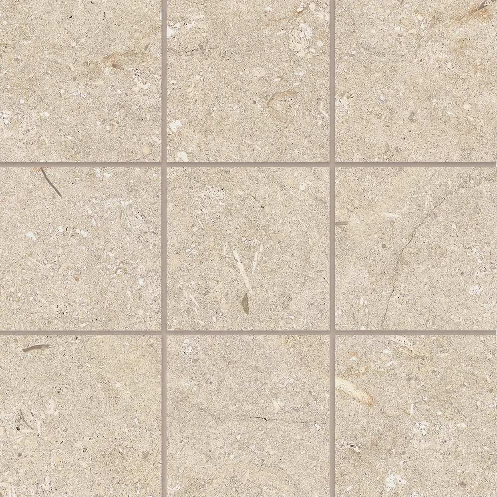 Beige matte porcelain mosaic sheet product photograph